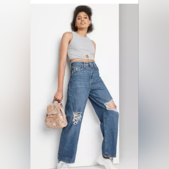 Wild Fable Super High- Rise Baggy Jean - size 00 - Picture 3 of 10